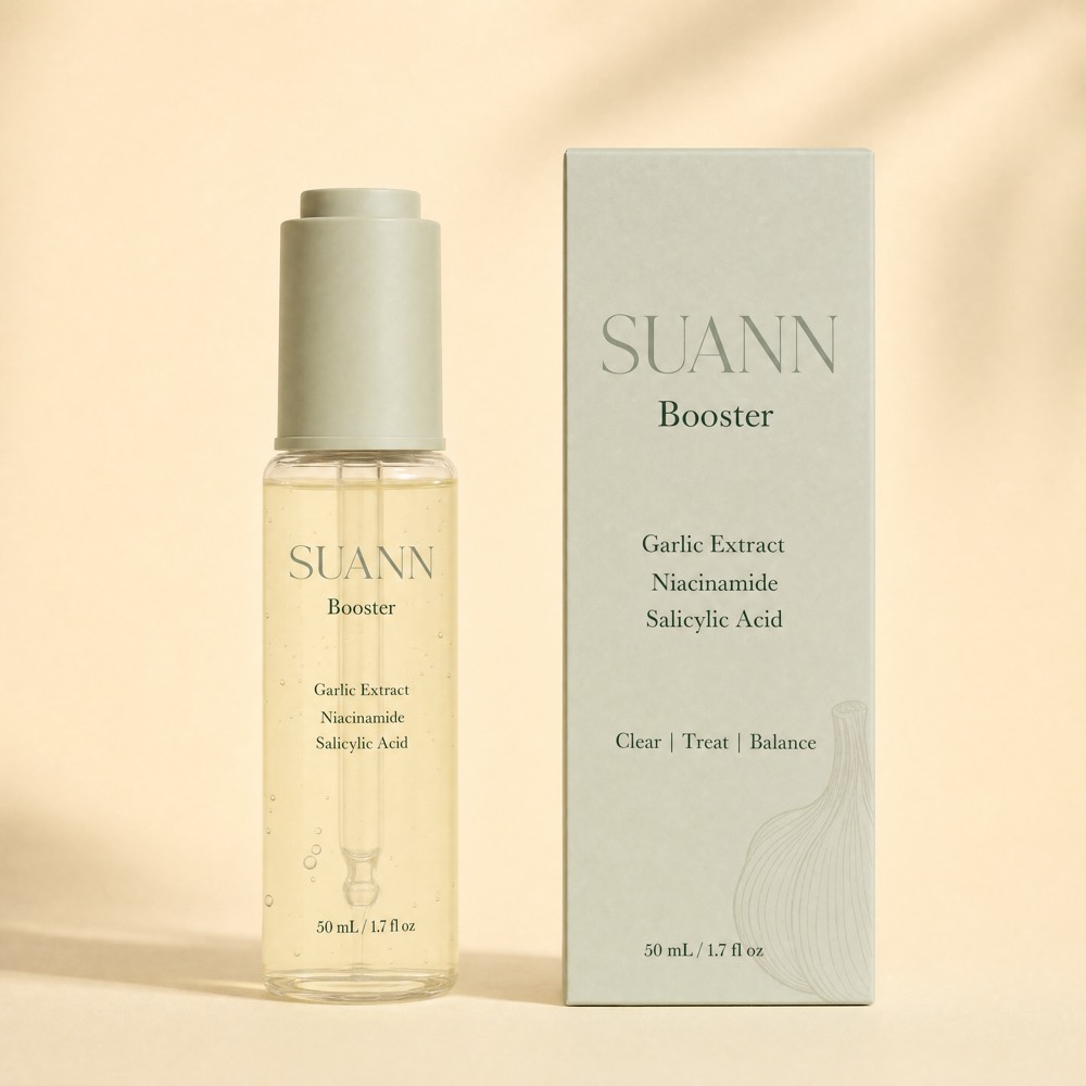 SUANN Booster serum bottle beside its box