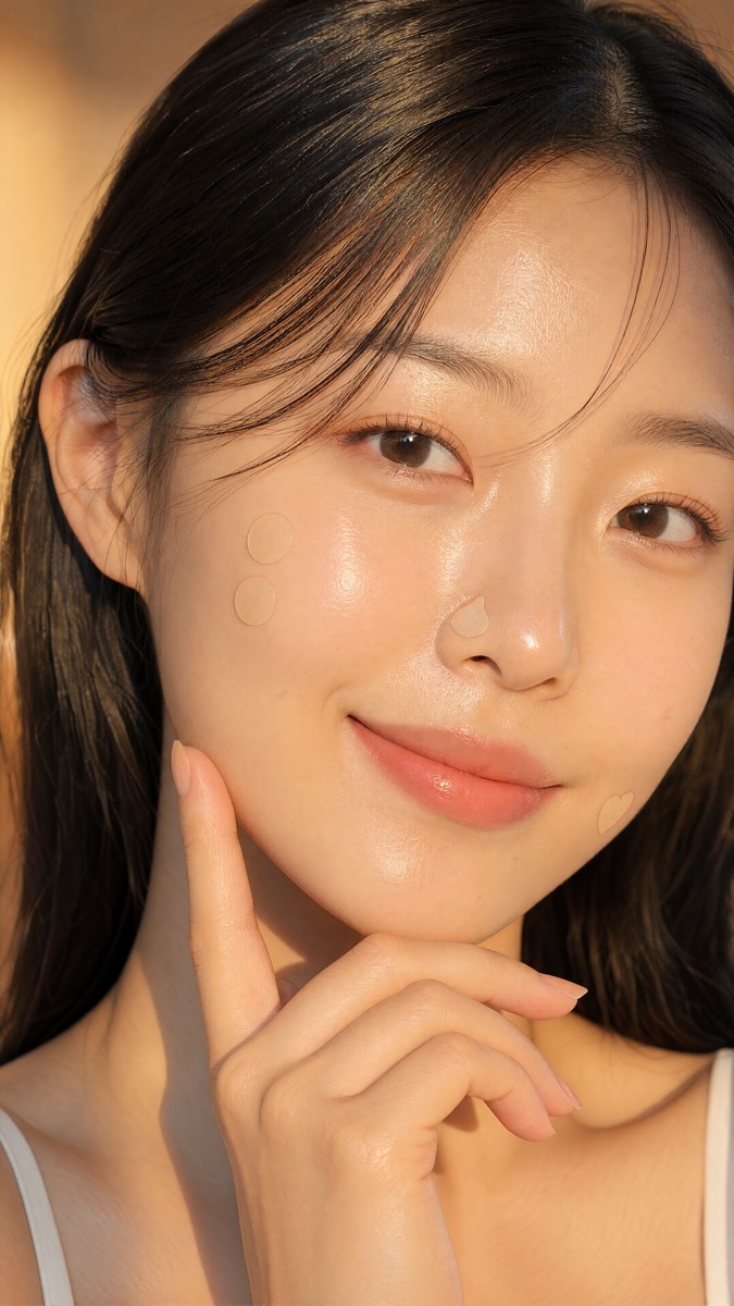 SUANN Acne Patches worn on calm, clear skin